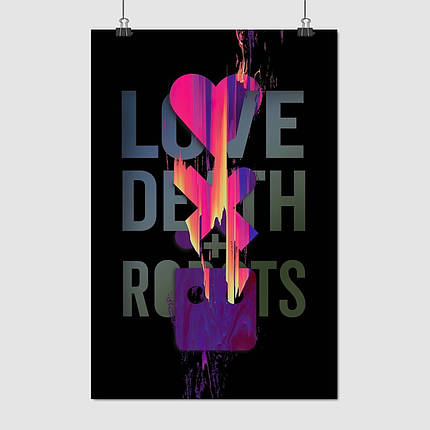 Плакат "Любов, смерть і роботи, Love, Death and Robots", 60×40см, фото 1