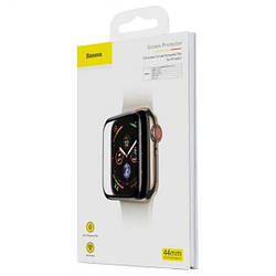 Захисна плівка Apple Watch 4 /5 /6 /SE 44mm, з чорною рамкою, на весь дисплей, 0.2mm, Full-screen Curved Tempe