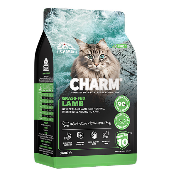 Charm Grass-Fed Lamb ЧАРМ ЯГНЯ ВІДГОДОВАНЕ НА ТРАВІ сухий беззерновий холістик корм для котів, 340 г