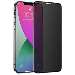 Захисне скло iPhone 12 /12 Pro з чорною рамкою, на весь дисплей, антишпигун, Full-screen Curved Privacy, Full