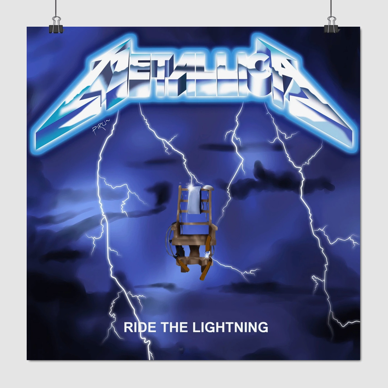 Плакат "Металліка, Metallica, Ride the Lightning (1984)", 60×60см