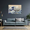 Картина на полотні "Хокусай, Велика хвиля в Канаґаві, Hokusai, Great Wave off Kanagawa", 40×60см, фото 8