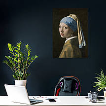 Картина на полотні "Ян Вермер, Дівчина з перловою сережкою, Johannes Vermeer", 60×43см, фото 5