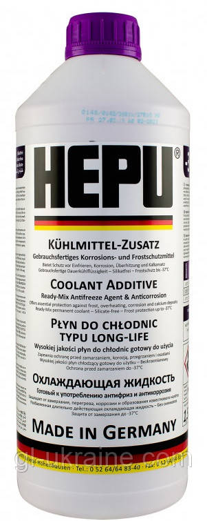 Антифриз HEPU G12+ (-37°C) фіолетовий, 1.5л (P900-RM12-PLUS)