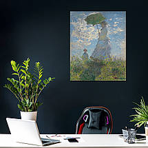 Картина на полотні "Жінка з парасолькою, Клод Моне, Claude Monet, Woman with a Parasol", 60×48см, фото 5