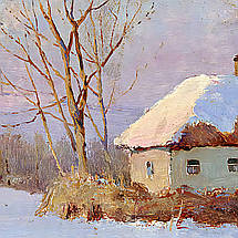 Картина на полотні "Васильківський Сергій, Хати взимку", 40×60см, фото 3