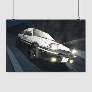 Плакат "Ініціал «Ді», аніме, Initial D", 40×60см