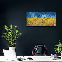 Картина на полотні "Вінсент ван Гог, Пшеничне поле з круками, Vincent van Gogh, Wheatfield", 60×125см, фото 4