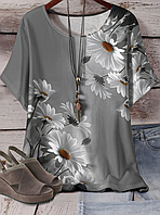 Женская Футболка с принтом Ромашек