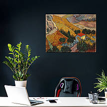 Картина на полотні "Вінсент ван Гог, Пейзаж з домом і пахарем, Vincent van Gogh", 45×60см, фото 6