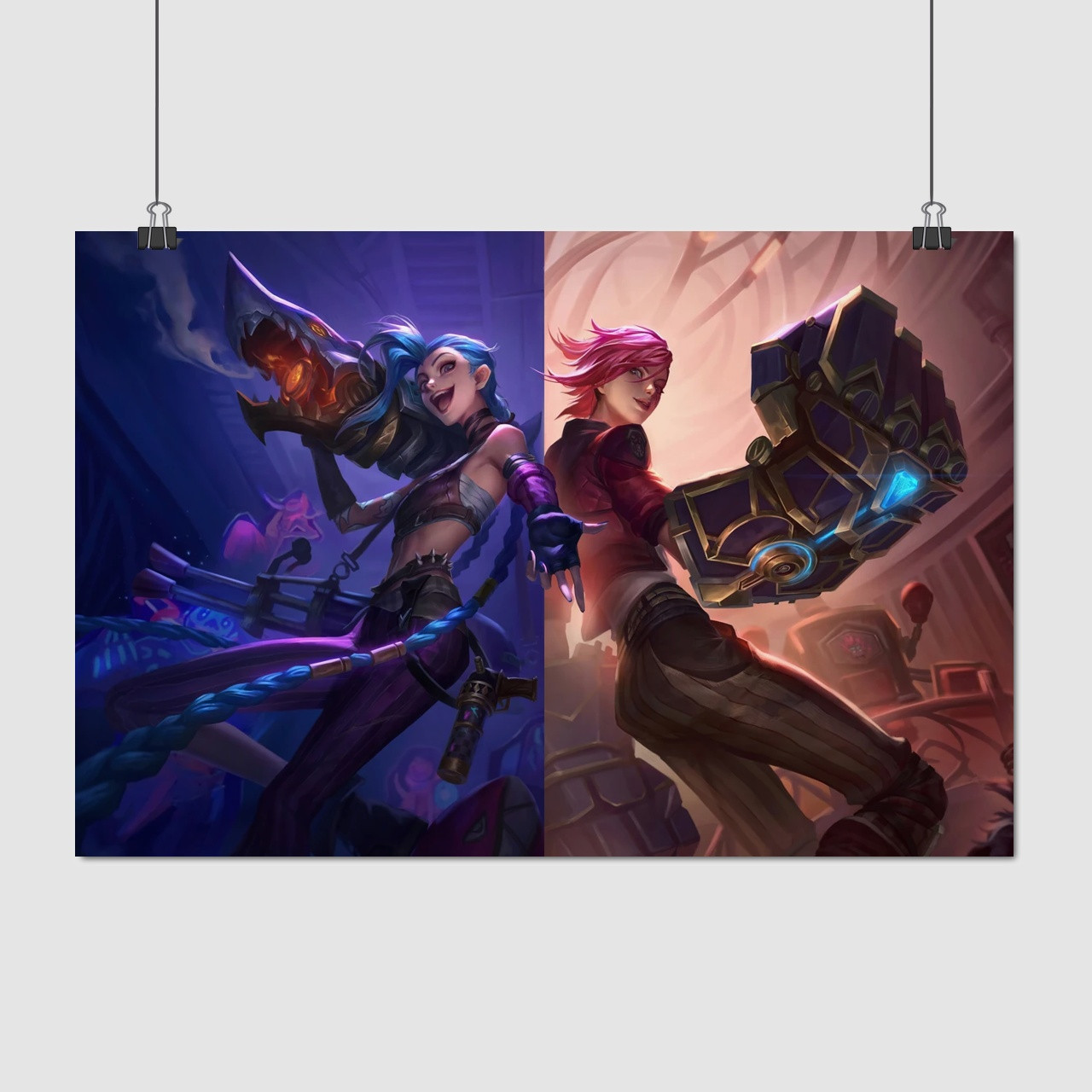 Плакат "Аркейн: Ліга Легенд, Джинкс, Ві, Jinx, VI, League Of Legends, Arcane", 40×60см