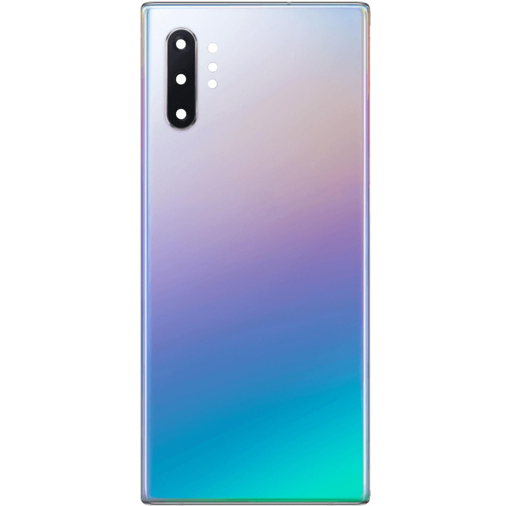 Задня кришка Samsung N975 Galaxy Note 10+ /N976 срібляста, Aura Glow, оригінал PRC + скло камери