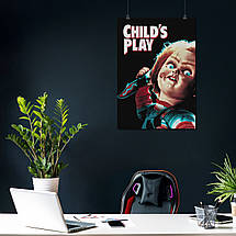 Плакат "Дитяча гра 1, лялька Чакі, жахи, Chucky, Child's Play (1988)", 60×43см, фото 4