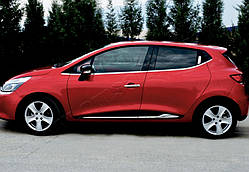 Молдинг дверний З поглибленням (4 шт, нерж) для Renault Clio IV 2012-2019 рр