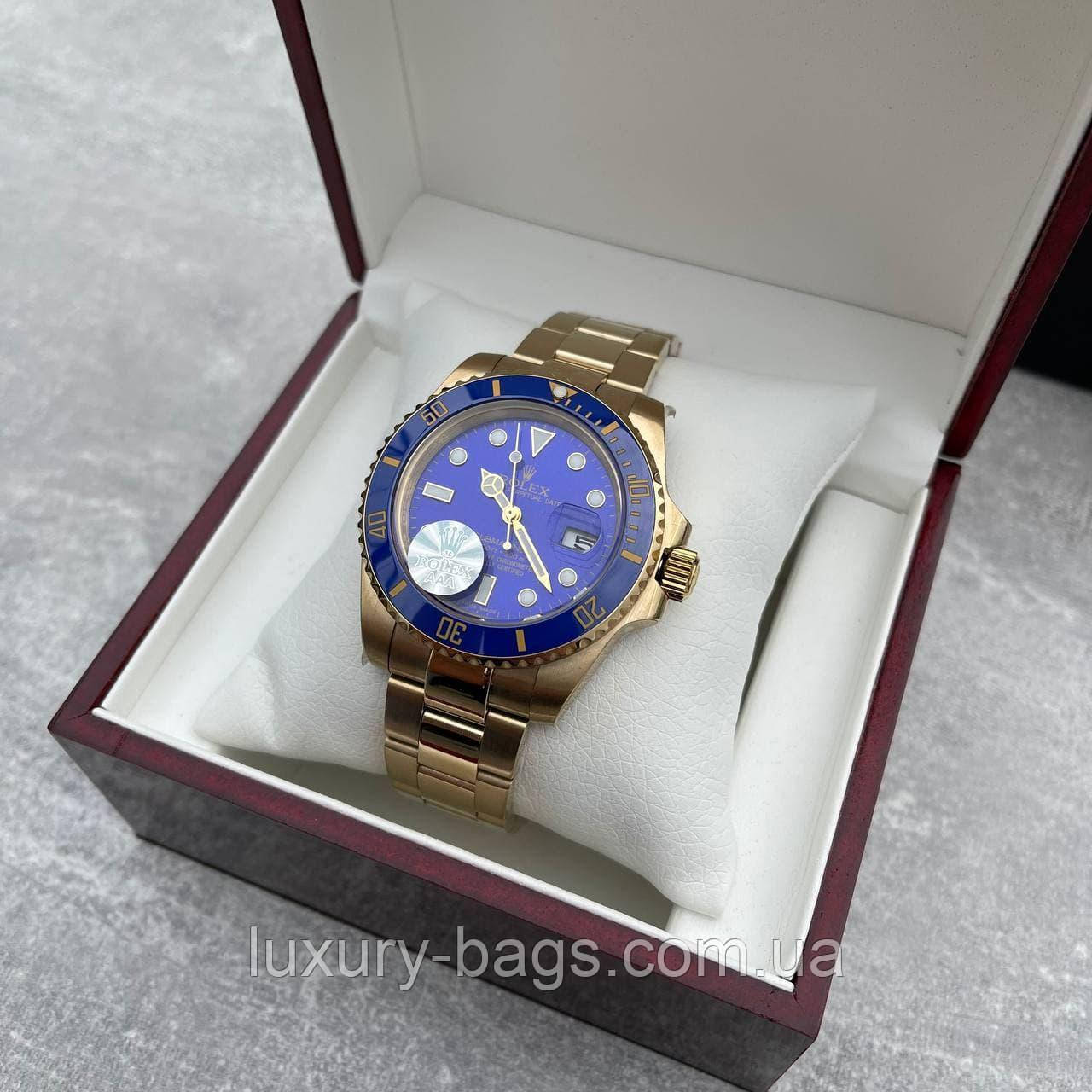 Годинник наручний R.o.l.e.x. Submariner AAA Date Gold-Blue