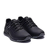 Чоловічі чорні шкіряні демісезонні кросівки, фото 4