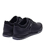 Чоловічі чорні шкіряні демісезонні кросівки, фото 5