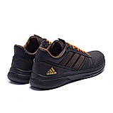 Чоловічі спортивні кросівки чорні adidas осінь-весна для зали шкіряні демісезонні, фото 10