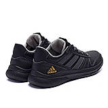 Кросівки чоловічі шкіряні демісезонні adidas, чорні осінні спортивні кросівки, фото 3