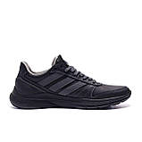 Кросівки чоловічі шкіряні демісезонні adidas, чорні осінні спортивні кросівки, фото 4
