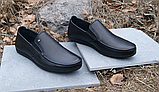 Чорні чоловічі шкіряні класичні осінні туфлі, фото 2