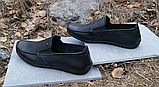 Чорні чоловічі шкіряні класичні осінні туфлі, фото 3