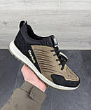 Мужские черные зеленые осенние кожаные Спортивные кроссовки Reebok демисезонные под джинсы для мужчин, фото 4