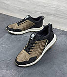 Мужские черные зеленые осенние кожаные Спортивные кроссовки Reebok демисезонные под джинсы для мужчин, фото 5