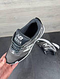 Кросівки сірі чоловічі New balance осінні шкіряні спортивні демісезонні під джинси для чоловіків, фото 4