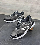 Кросівки сірі чоловічі New balance осінні шкіряні спортивні демісезонні під джинси для чоловіків, фото 5