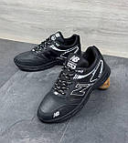 Кросівки чоловічі New balance чорно білі осінні шкіряні спортивні демісезонні під джинси для чоловіків, фото 6