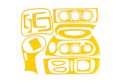 Накладки на панель 1999-2003 (жовтий колір) для Renault Megane I рр