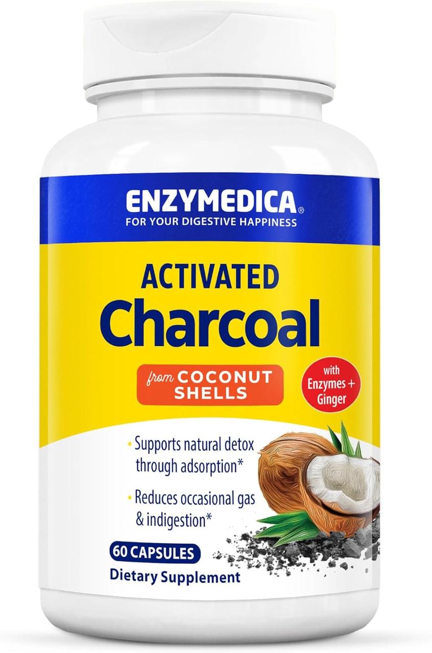 Enzymedica Purify Activated Charcoal / Активоване вугілля кокосове 60 капсул