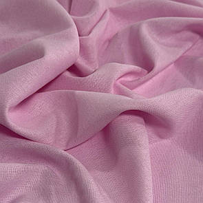 Лляна тканина однотон натуральна бавовна з віскозою 140 см Рожева