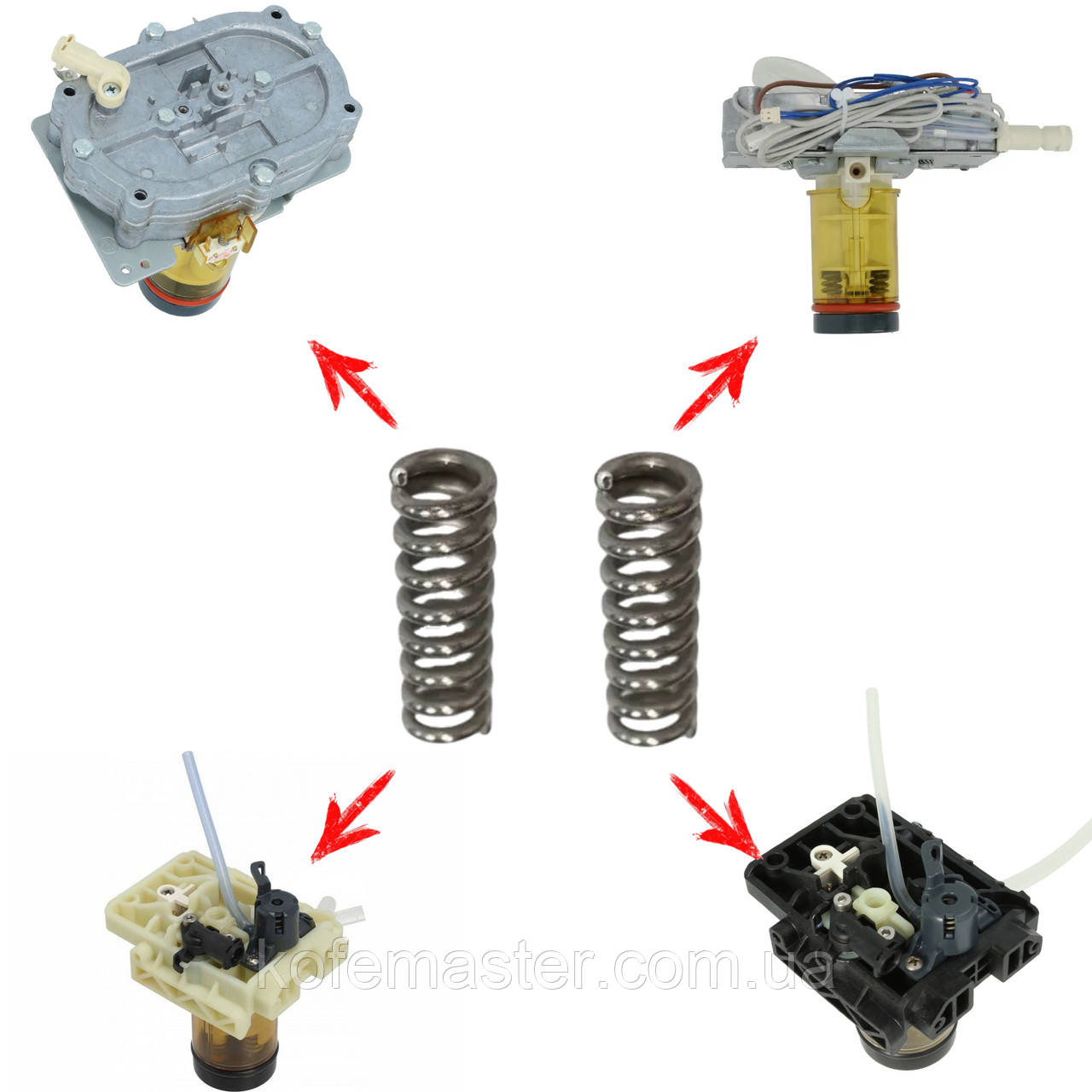 Комплект пружин для поршня термоблока кавомашин Delonghi ESAM, ECAM, ETAM, EAM, фото 1