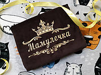 Іменний махровий рушник подарунок мамі "Мамулічка"