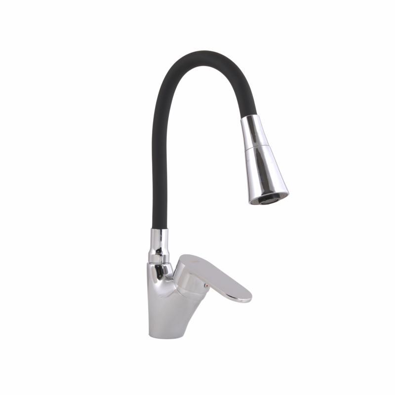 Змішувач для кухні Lidz Tani 007F3 з гнучким виливом (k40) LDTAN007F3BCR37649 Black / Chrome, фото 1