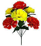 Штучні квіти букет гвоздик Патріот двокольорові, 34см, фото 3