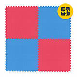 Мат-пазл (ластівчин хвіст) 4FIZJO Mat Puzzle EVA 100 x 100 x 2 см Blue/Red (P-5907739310002), фото 3