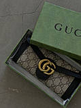 Гаманець жіночий Gucci Marmont чорний великий з коробкою Гуччі, фото 2