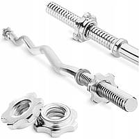 Гриф для штанги W-подібний 4FIZJO 120 см 25 мм (P-5905973401104)