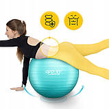 М'яч для фітнесу (фітбол) 4FIZJO 75 см Anti-Burst Mint (P-5905973404792), фото 9