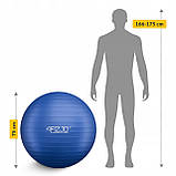 М'яч для фітнесу (фітбол) 4FIZJO 75 см Anti-Burst Blue (P-5907739316363), фото 2