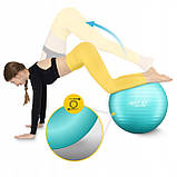 М'яч для фітнесу (фітбол) 4FIZJO 75 см Anti-Burst Mint (P-5905973404792), фото 6