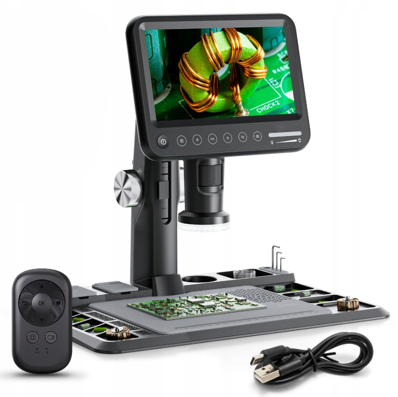 Цифровий мікроскоп MBG Line H318 на штативі з монітором 7" 12MP збільшення 1600X