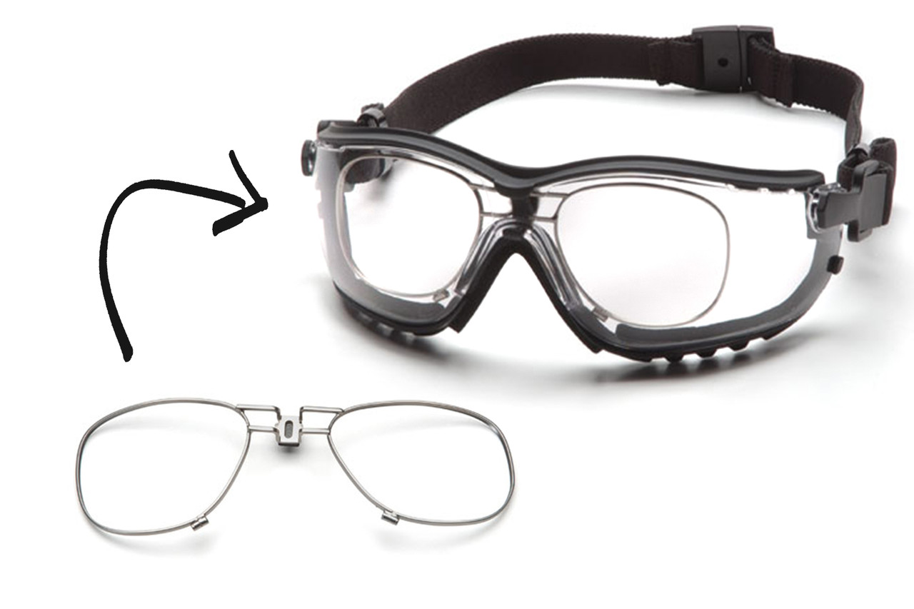 Окуляри захисні з ущільнювачем Pyramex V2G+RX (clear) Anti-Fog, прозорі окуляри з діоптрійною вставкою в комплекті, фото 1