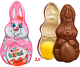 Пасхальний шоколадний кролик Kinder Surprise Pink Easter Bunny 75г, фото 3
