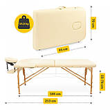 Масажний стіл складний 4FIZJO Massage Table Wood W70 Beige (P-5907739318343), фото 4