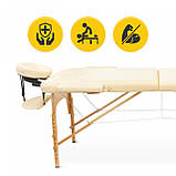 Масажний стіл складний 4FIZJO Massage Table Wood W70 Beige (P-5907739318343), фото 7
