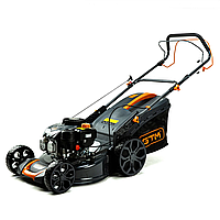 Потужна газонокосарка бензинова GTM LM48-SP самохідна : 3.7 кВт, 800 м², ширина 48 см, висота 30-80 см, 70л